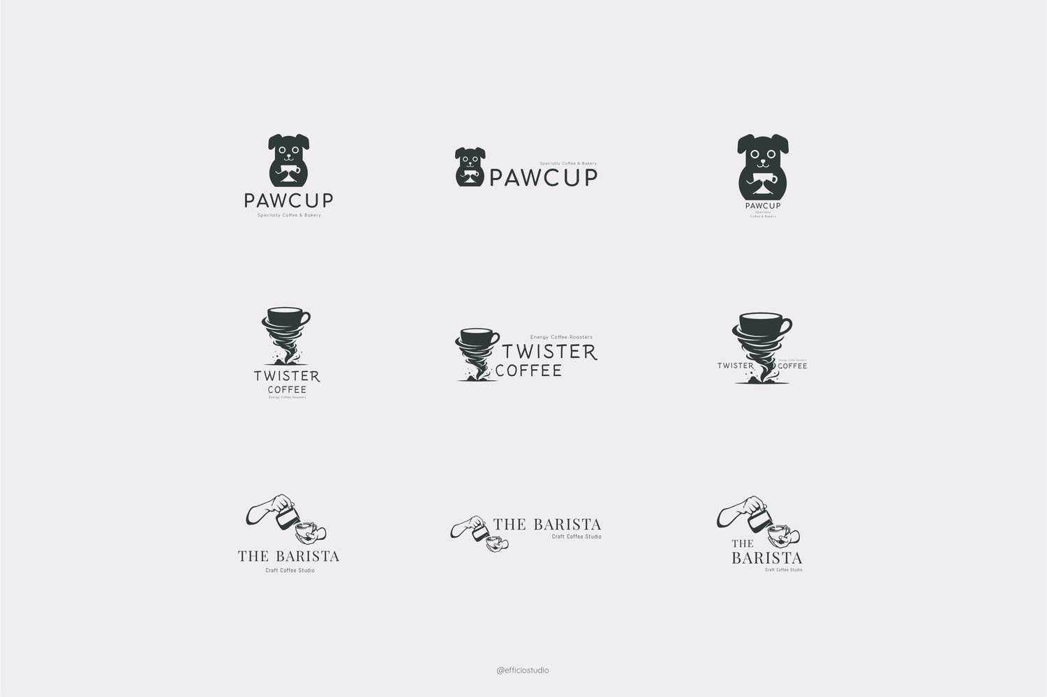 Specialty coffee logo concepts and brand mark variations