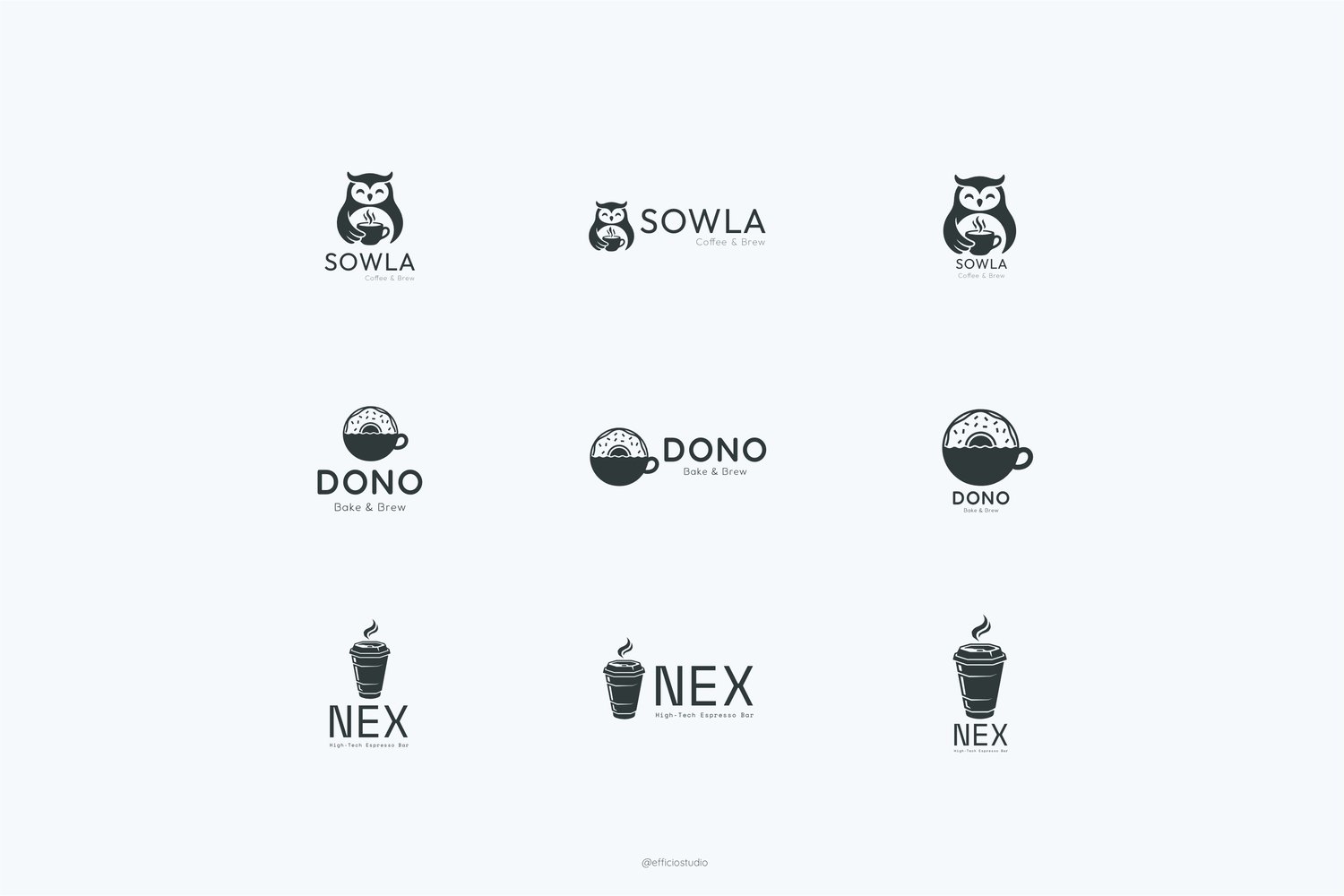 Specialty coffee logo concepts and brand mark variations