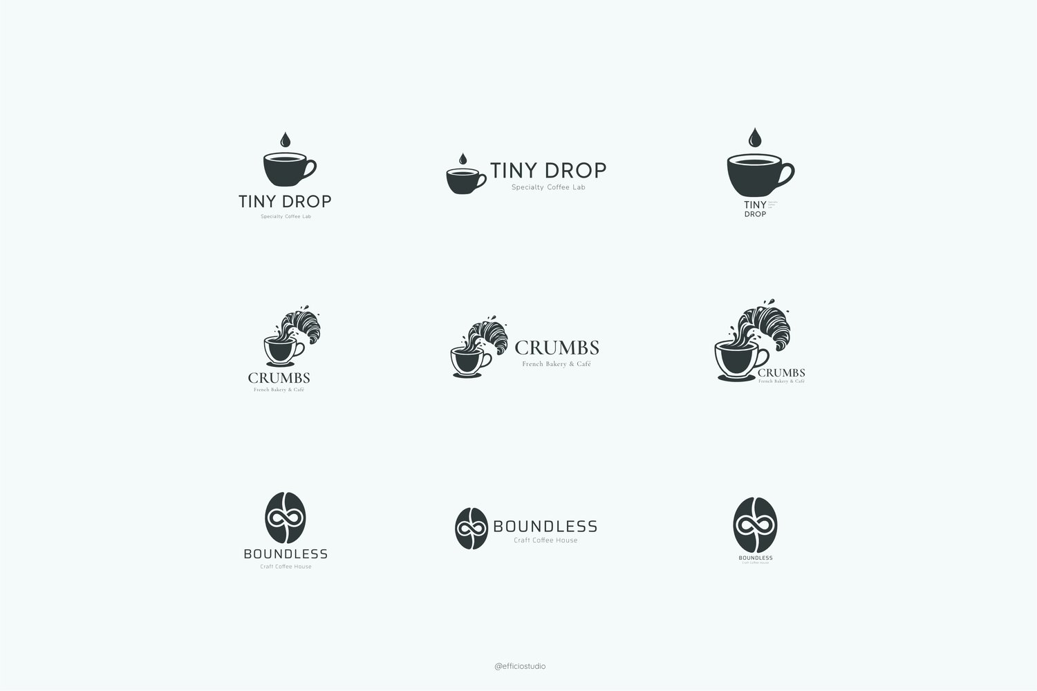 Coffee shop vector logos and branding templates set