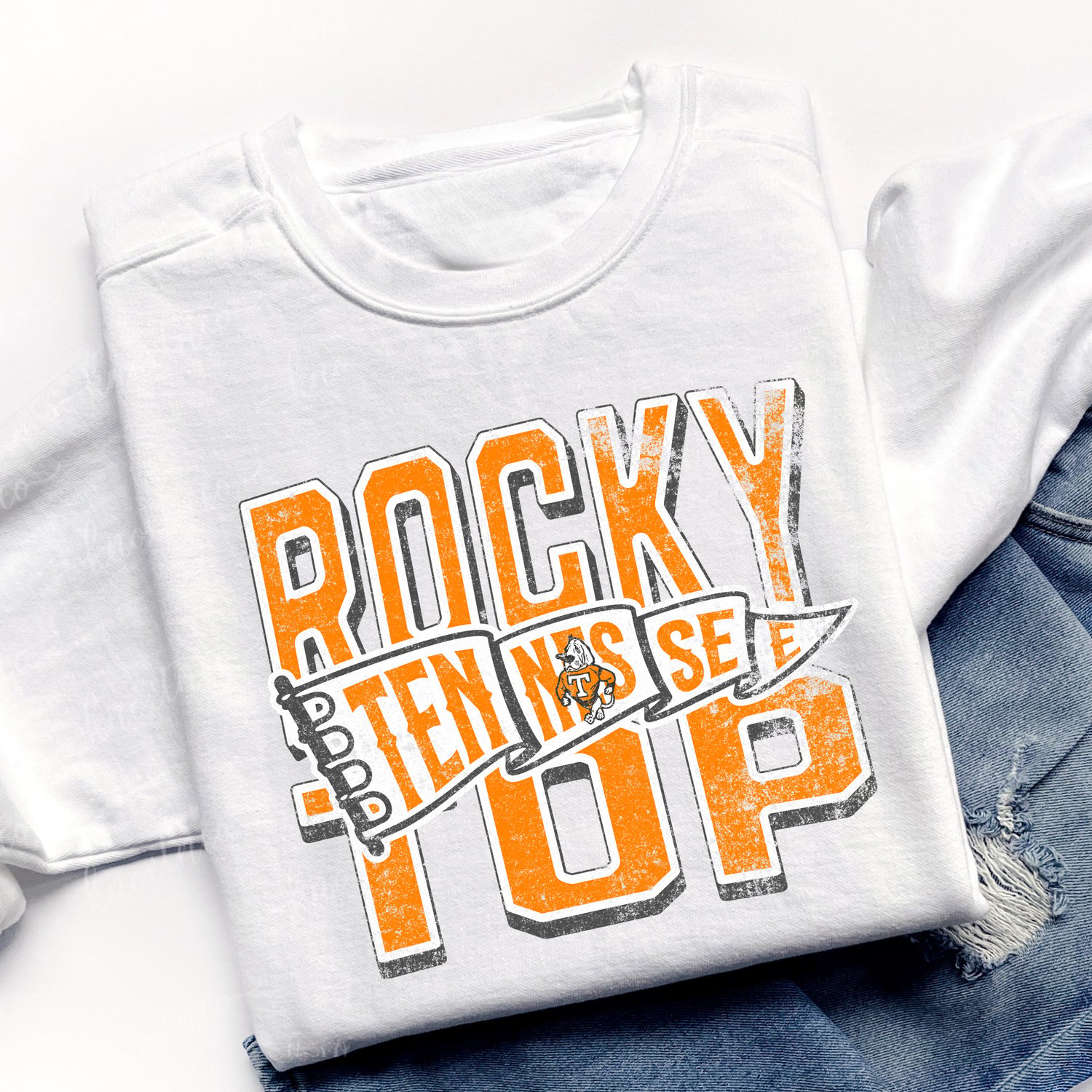Vintage Tennessee Distressed Rocky Top Tennessee Sweatshirt Smokey Design