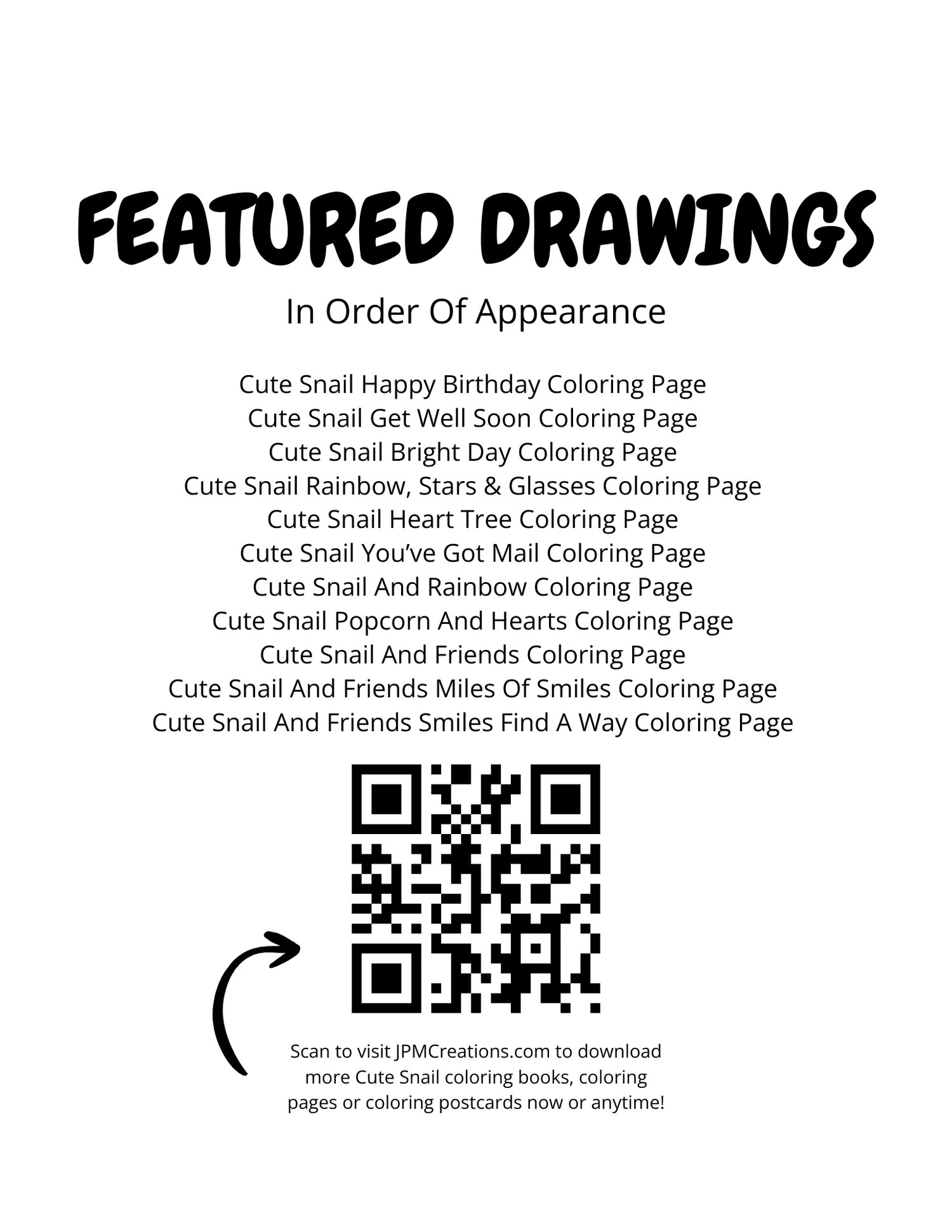 Cute Snail Everyday Adventures Coloring Book (featured drawings)
