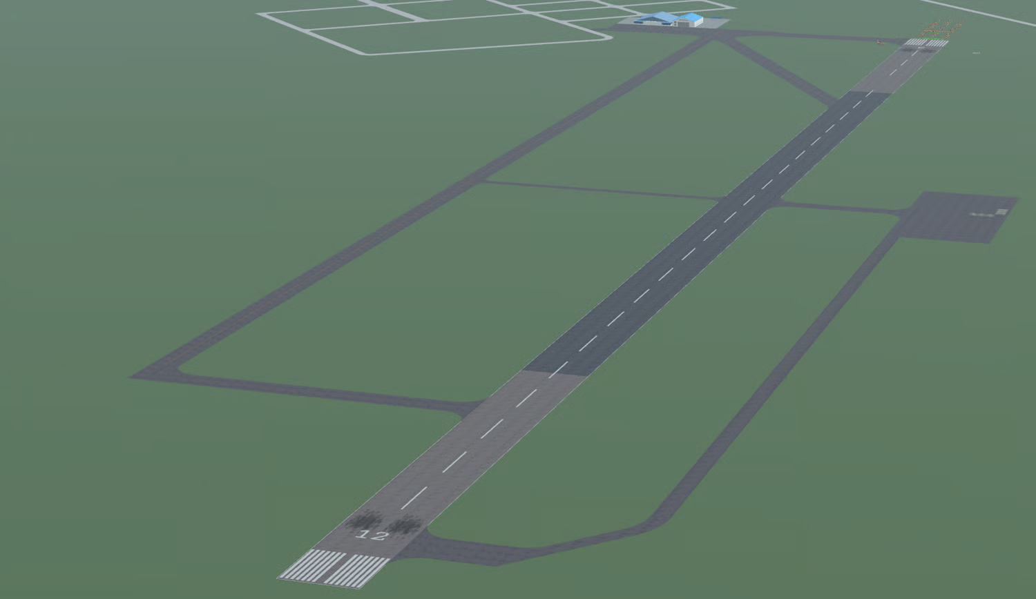Airfield hangars and apron