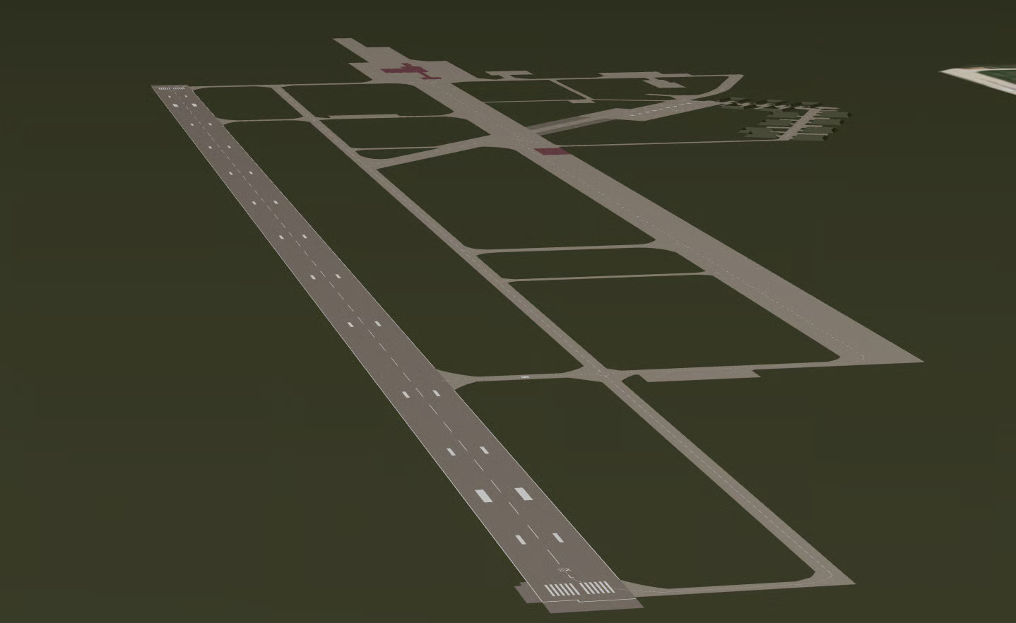Military runway and taxiways