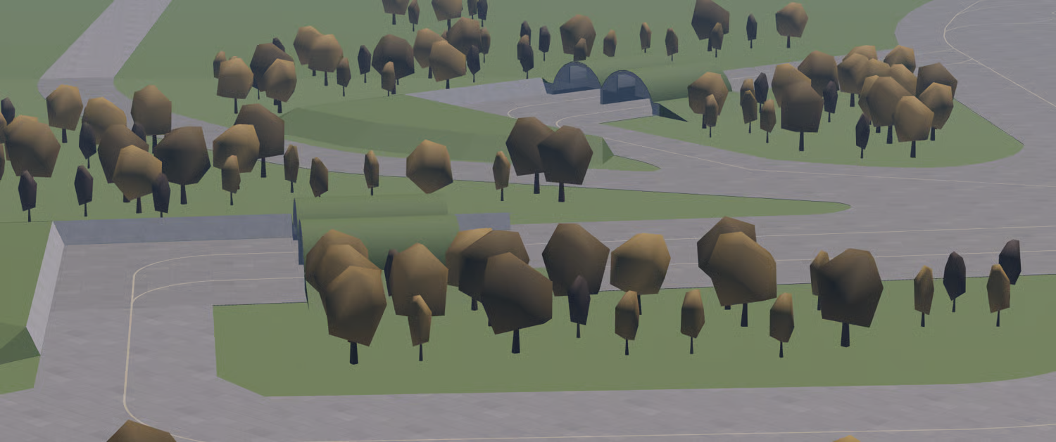 Military airfield parking areas