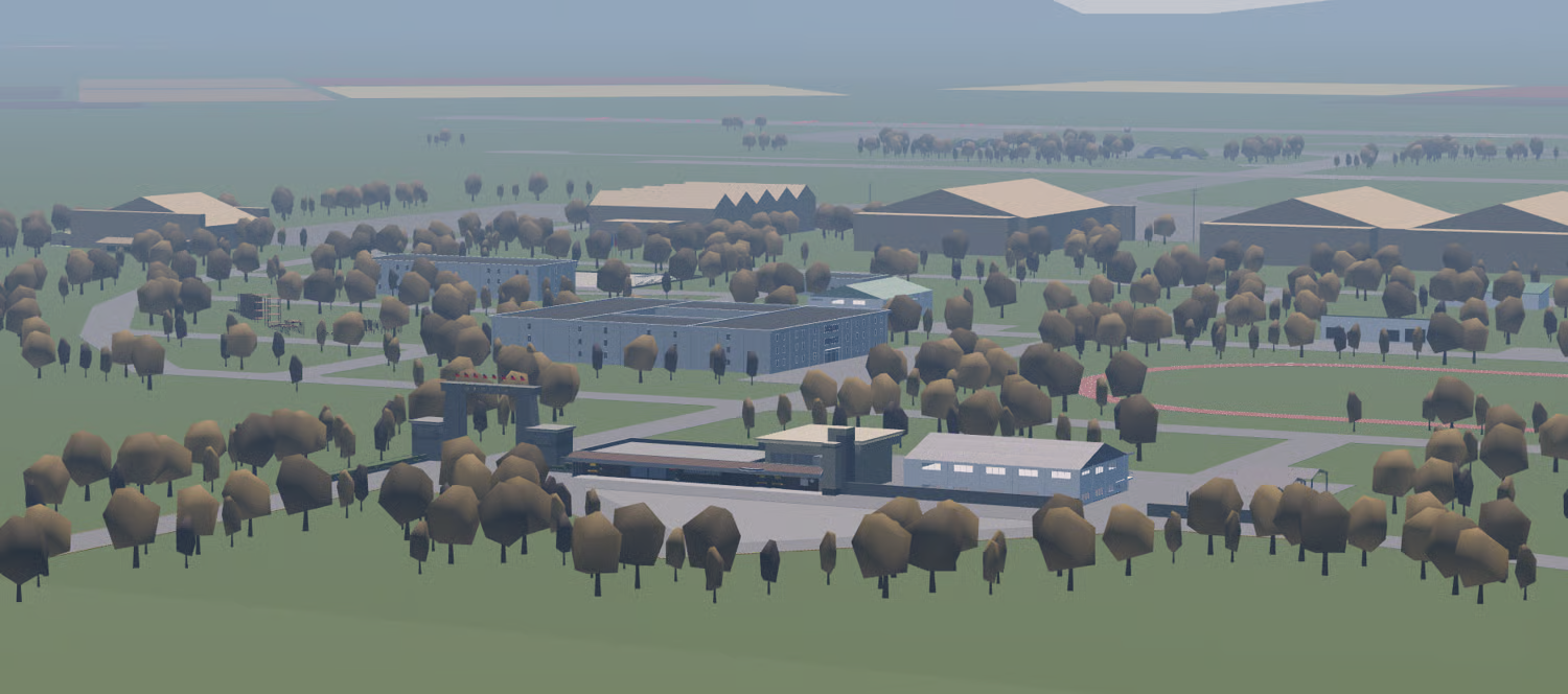 Large military runway complex