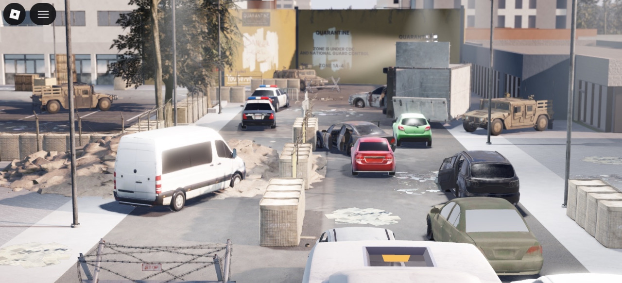 Fortified National Guard checkpoint