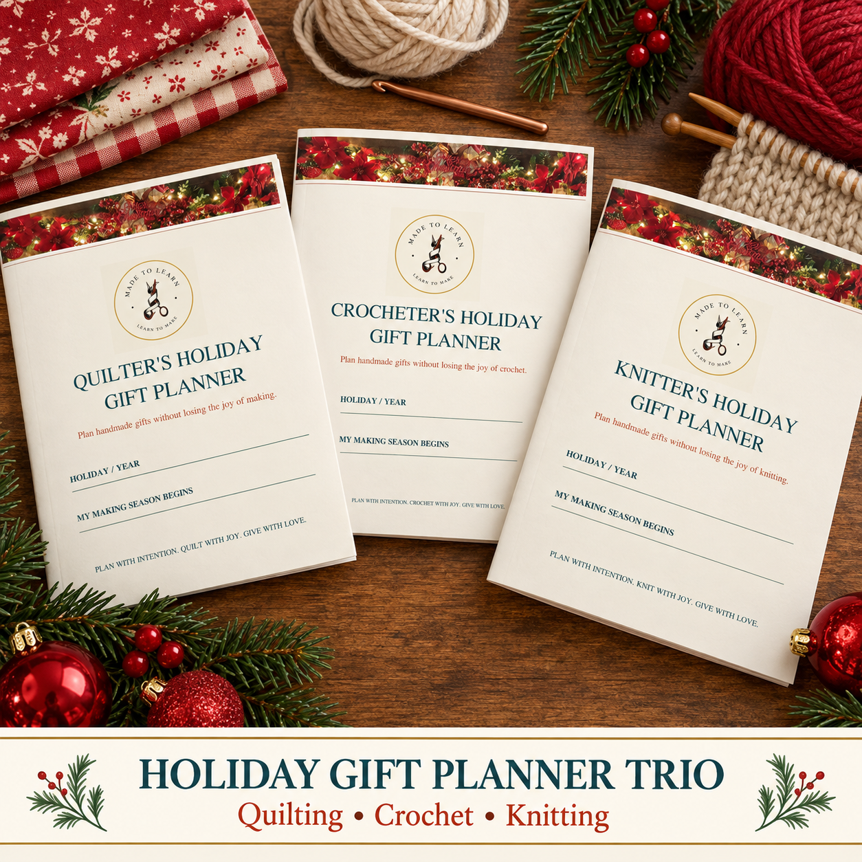 Handmade Holiday Gift Planner Trio