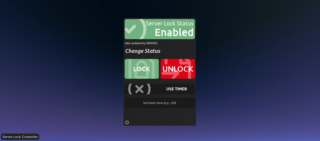 Server lock control panel