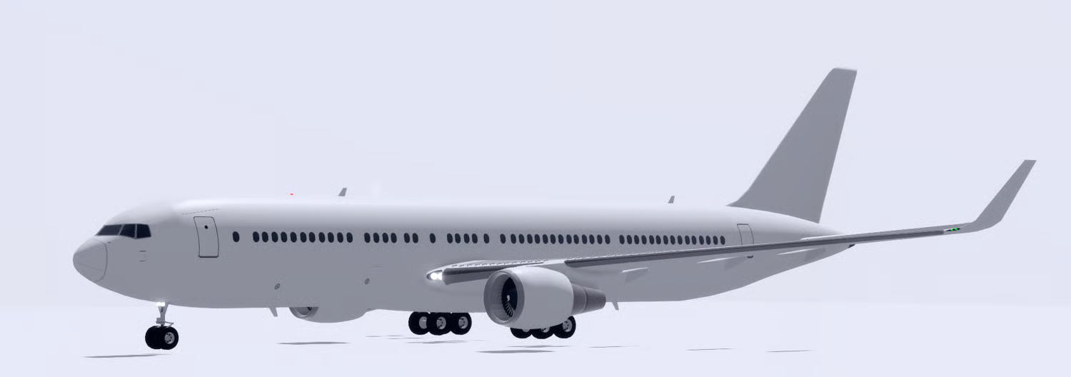 Scripted commercial airliner exterior