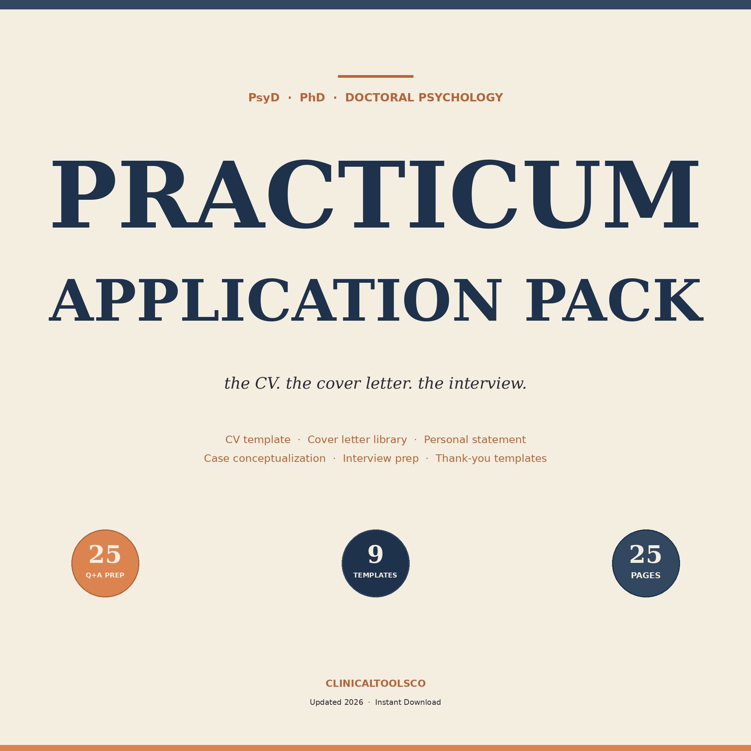 Cover of Practicum Application Pack, CV, Cover Letter and Interview Prep