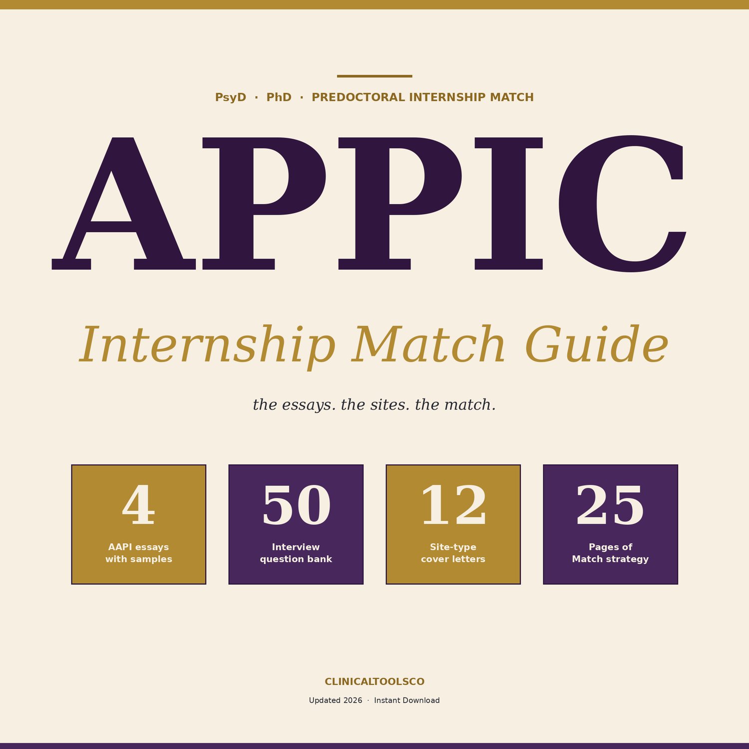 Cover of Psychology Internship Match Guide, APPIC Essays and Interviews