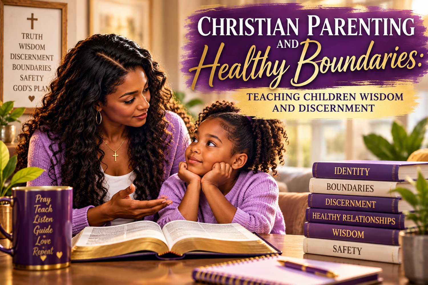 Christian parent teaching a child about healthy boundaries, wisdom, and discernment