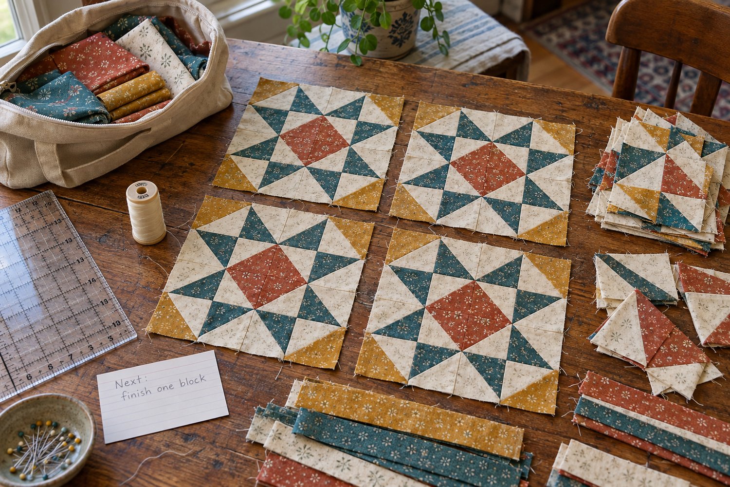 Unfinished quilt project