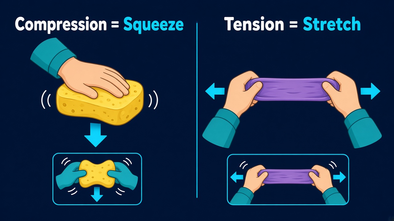 Compression and tension