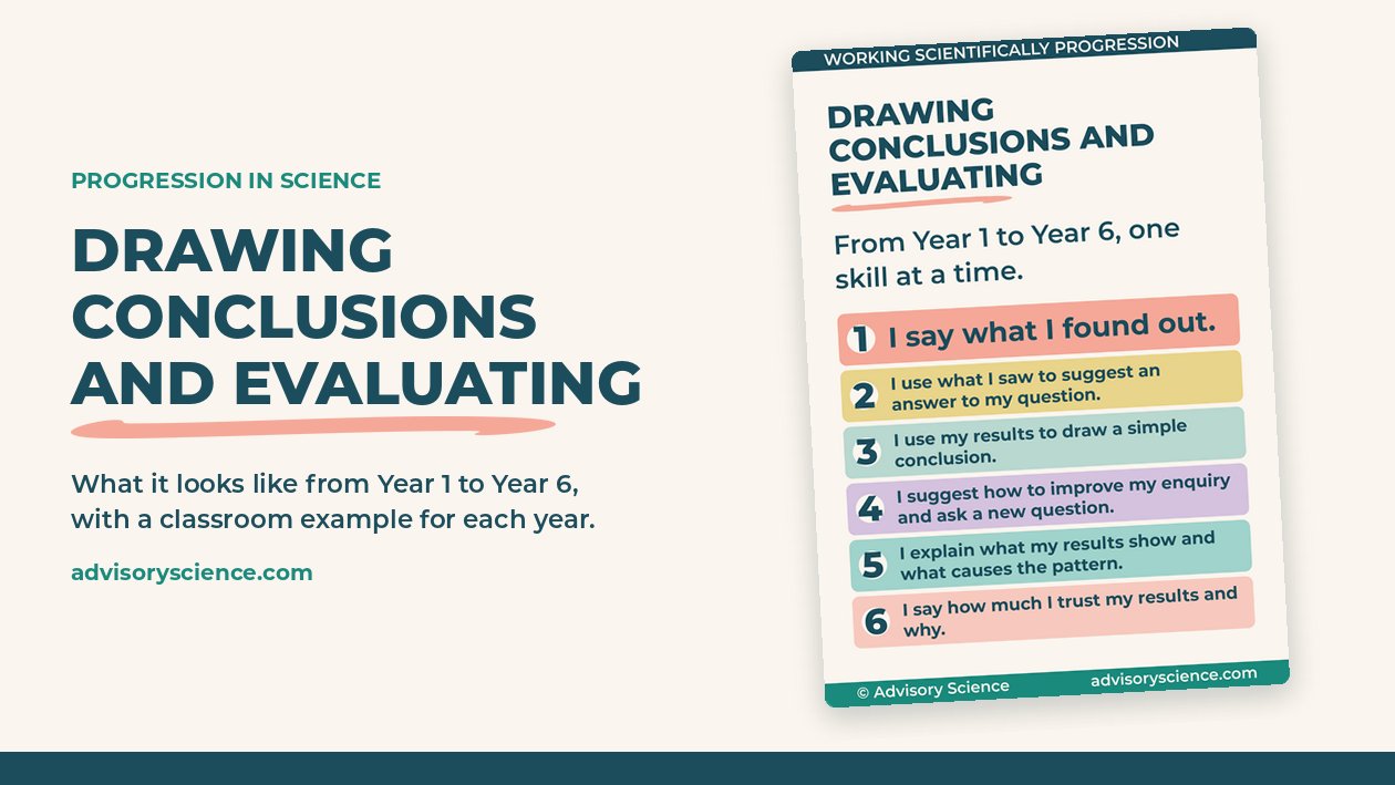 Drawing conclusions and evaluating progression display from Year 1 to Year 6