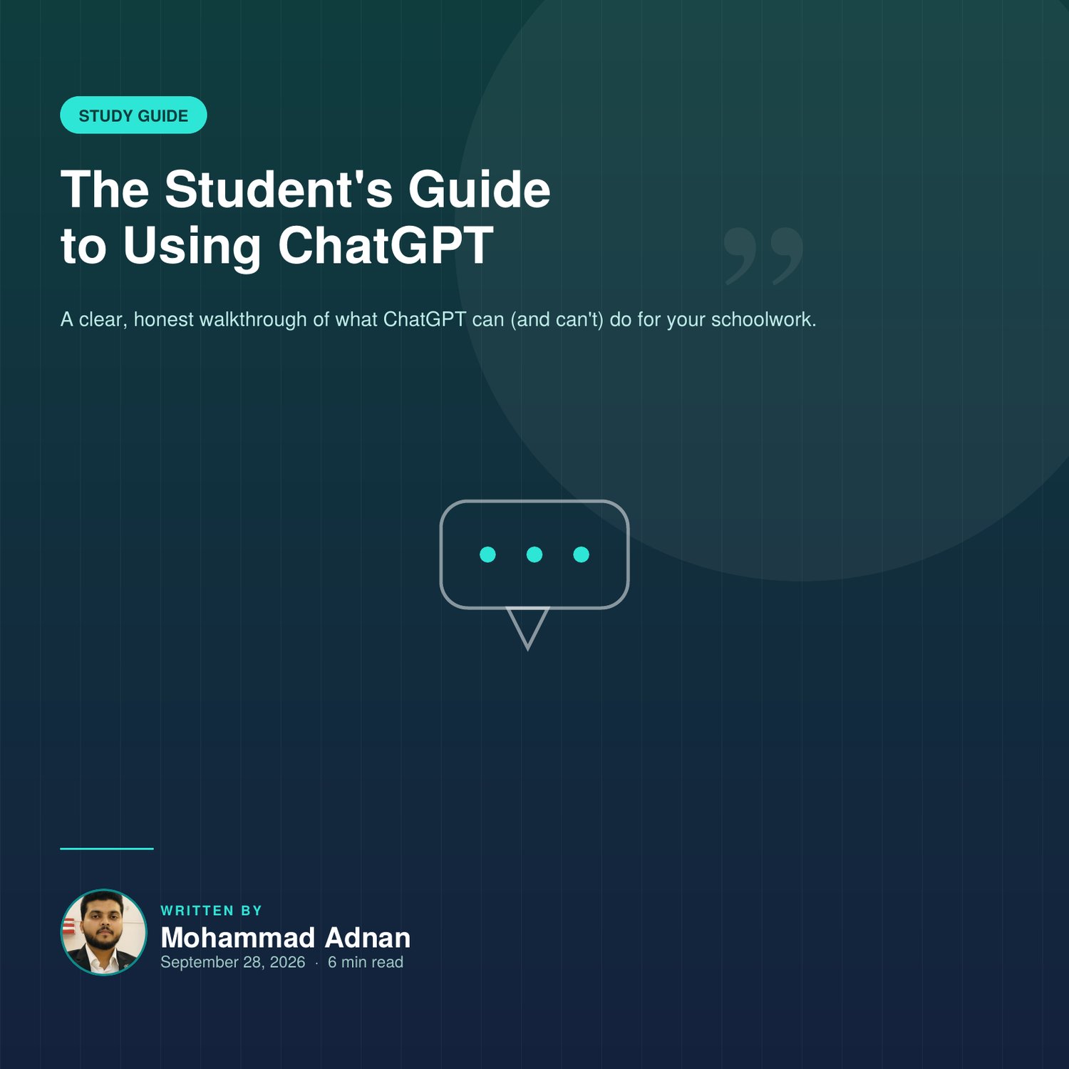 The Student's Guide to Using ChatGPT – AI Study Guide for Students by Mohammad Adnan