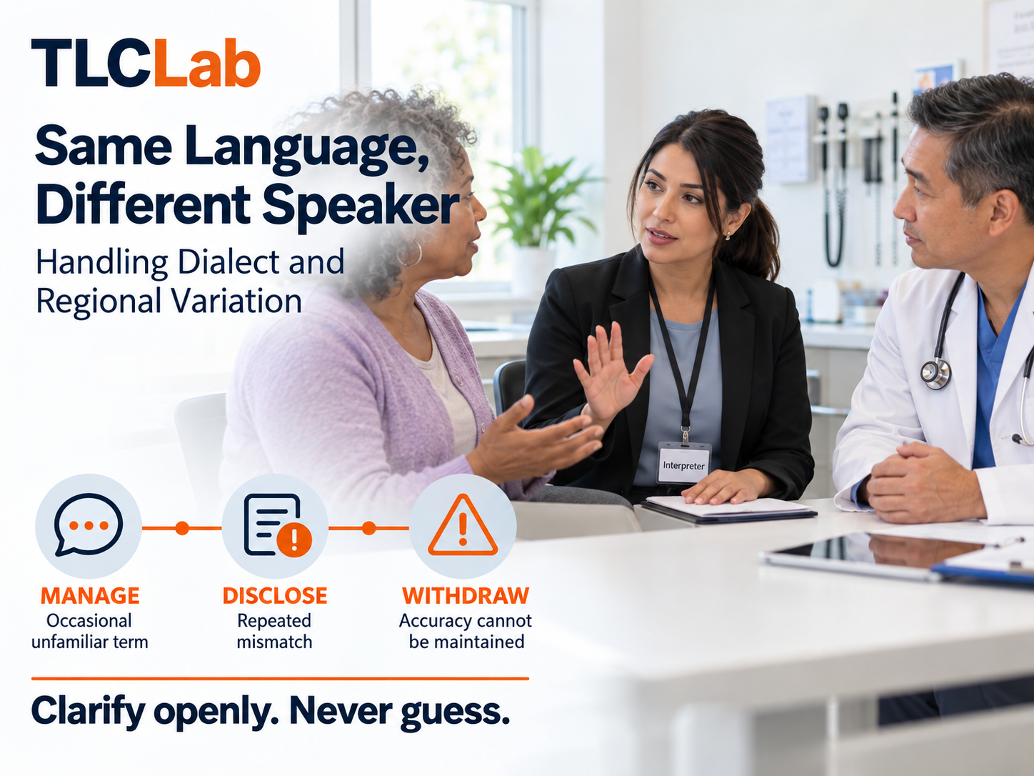 Regional languages mean there might be a challange for the interpreter