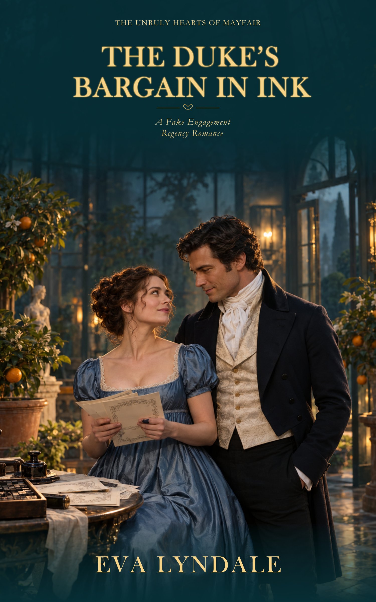 Cover of The Duke's Bargain in Ink by Eva Lyndale