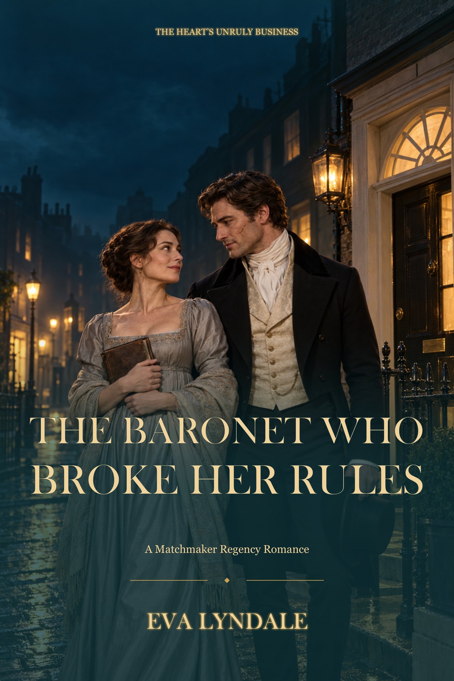 Cover of The Baronet Who Broke Her Rules by Eva Lyndale