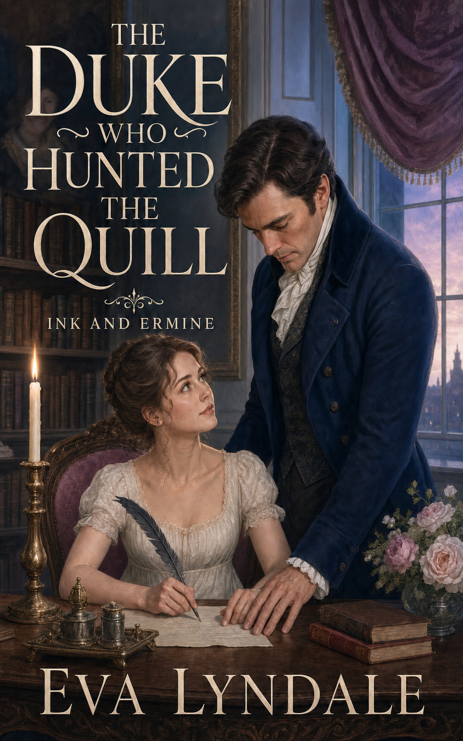Cover of The Duke Who Hunted the Quill by Eva Lyndale