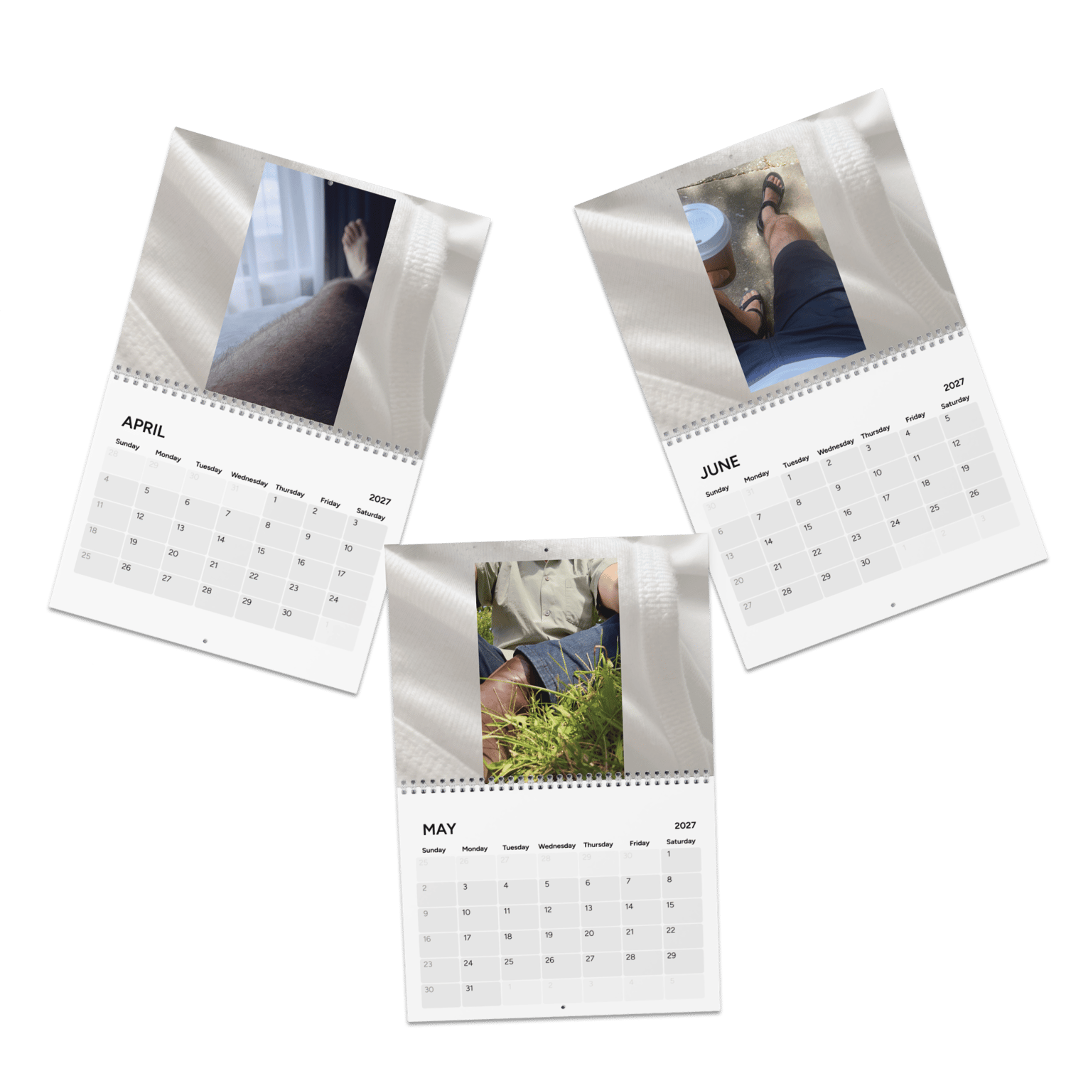 PRiCE / 2027 wall calendar showing April, May and June photography