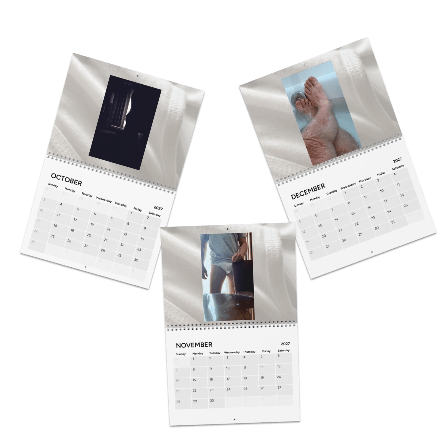 PRiCE / 2027 wall calendar showing October, November and December photography