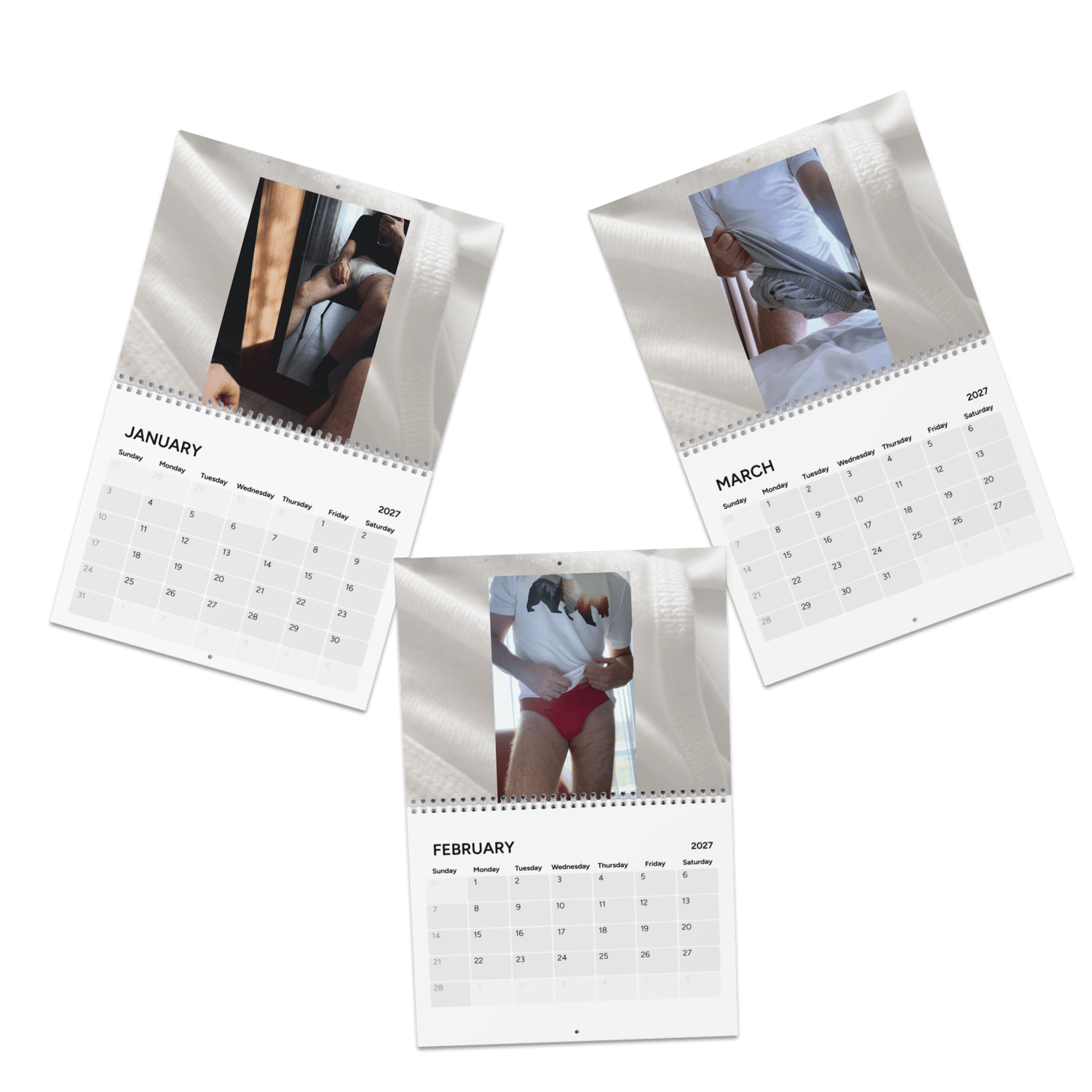 PRiCE / 2027 wall calendar showing January, February and March photography