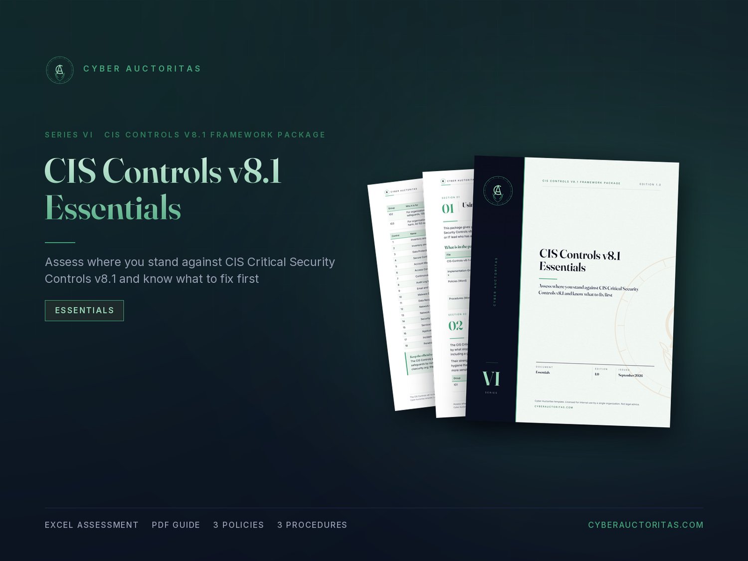 CIS Controls v8.1 Essentials by Cyber Auctoritas: Assess where you stand against CIS Critical Security Controls v8.1 and know what to fix first