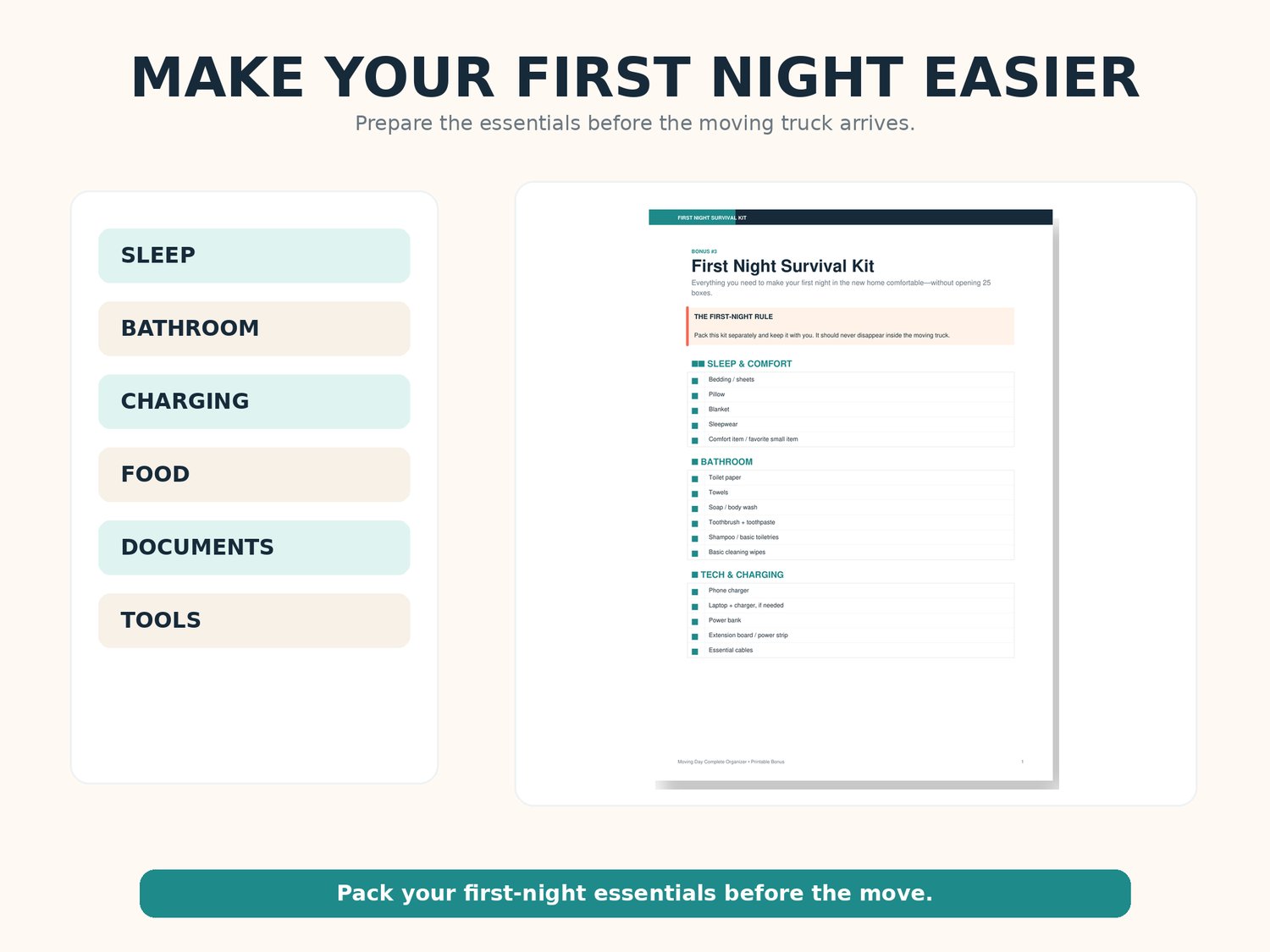 MOVING DAY PLANNER