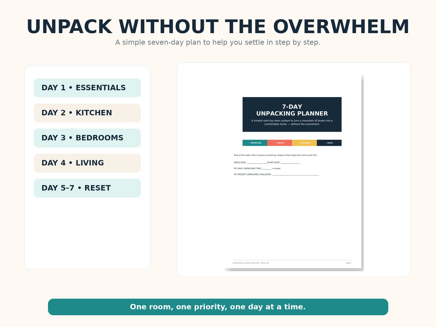 MOVING DAY PLANNER