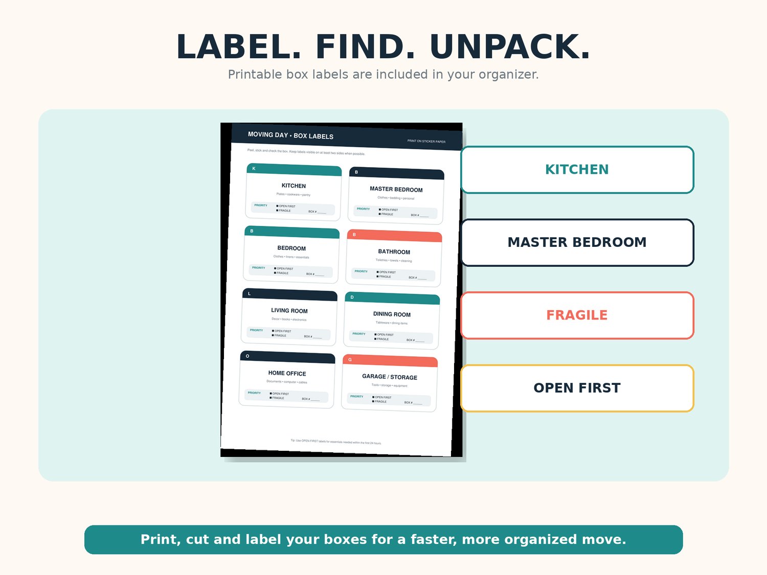 MOVING DAY PLANNER