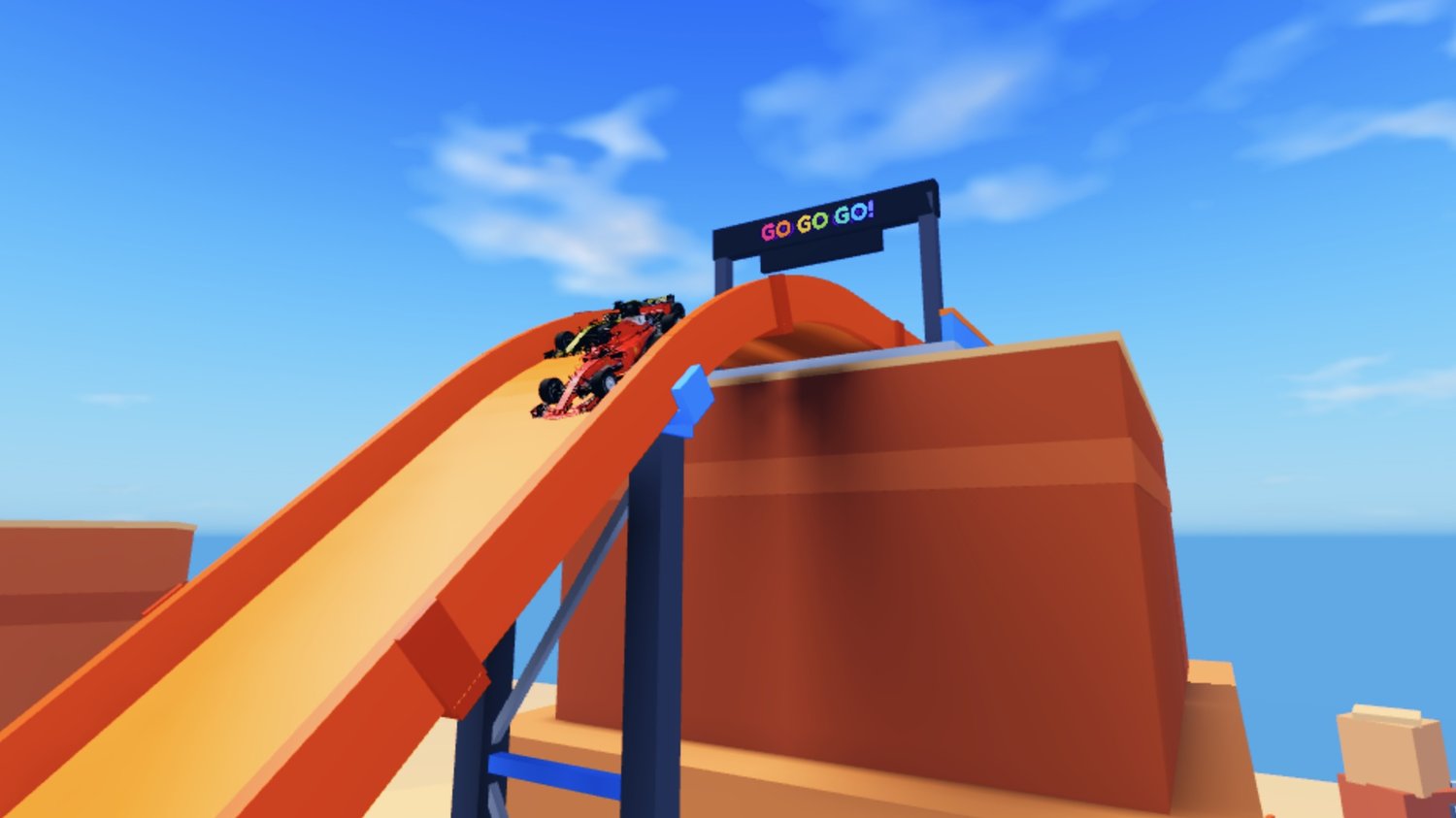 Roblox racing world with city and beach