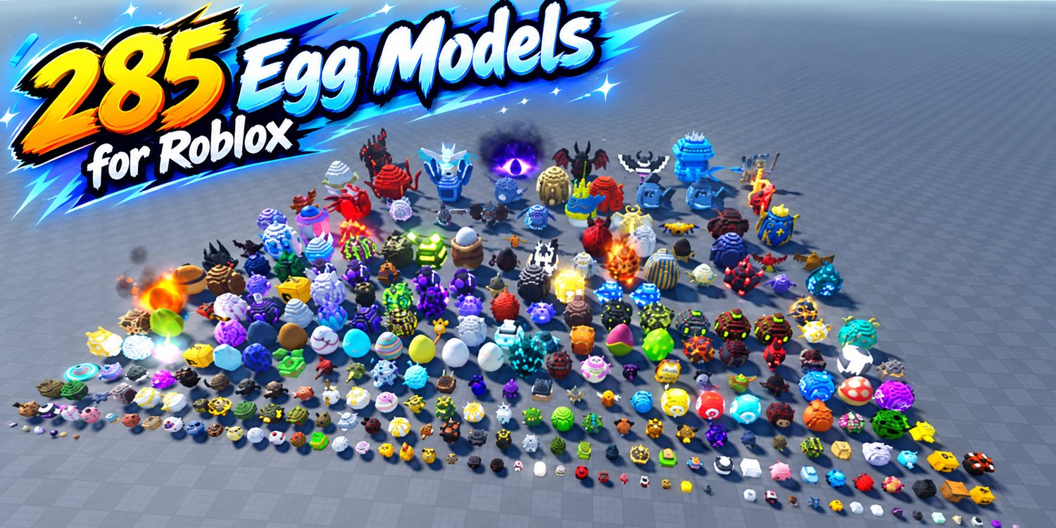 Colorful Roblox pet egg model collection