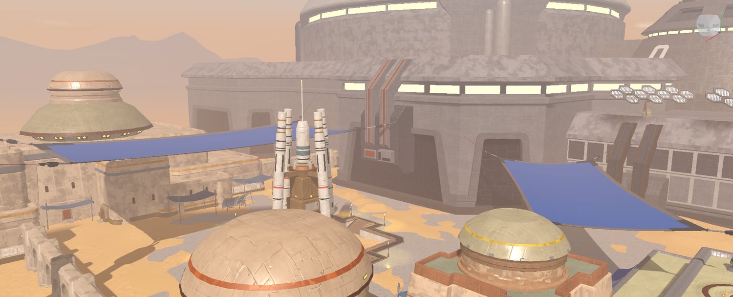 Detailed futuristic interior control room