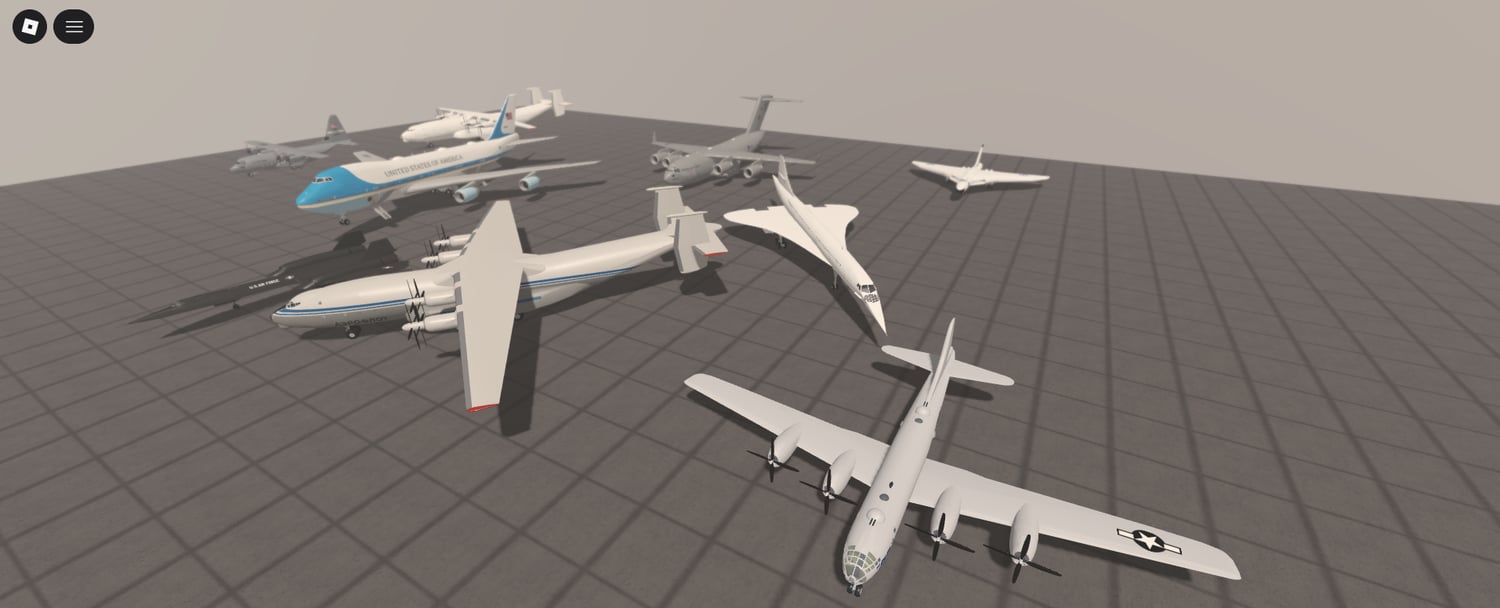 Detailed aircraft passenger interiors