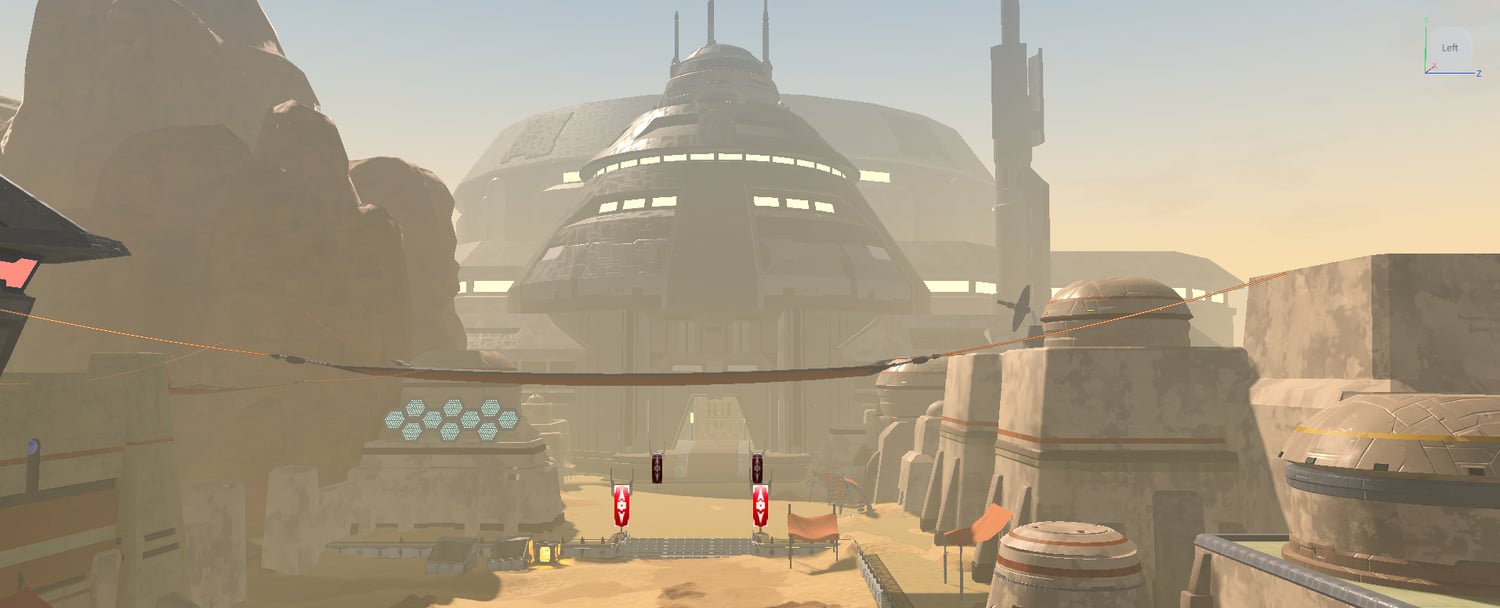 Sci-fi outpost with domed structures