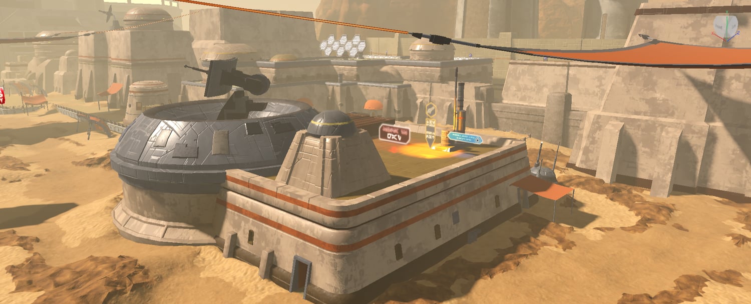 Detailed futuristic desert architecture