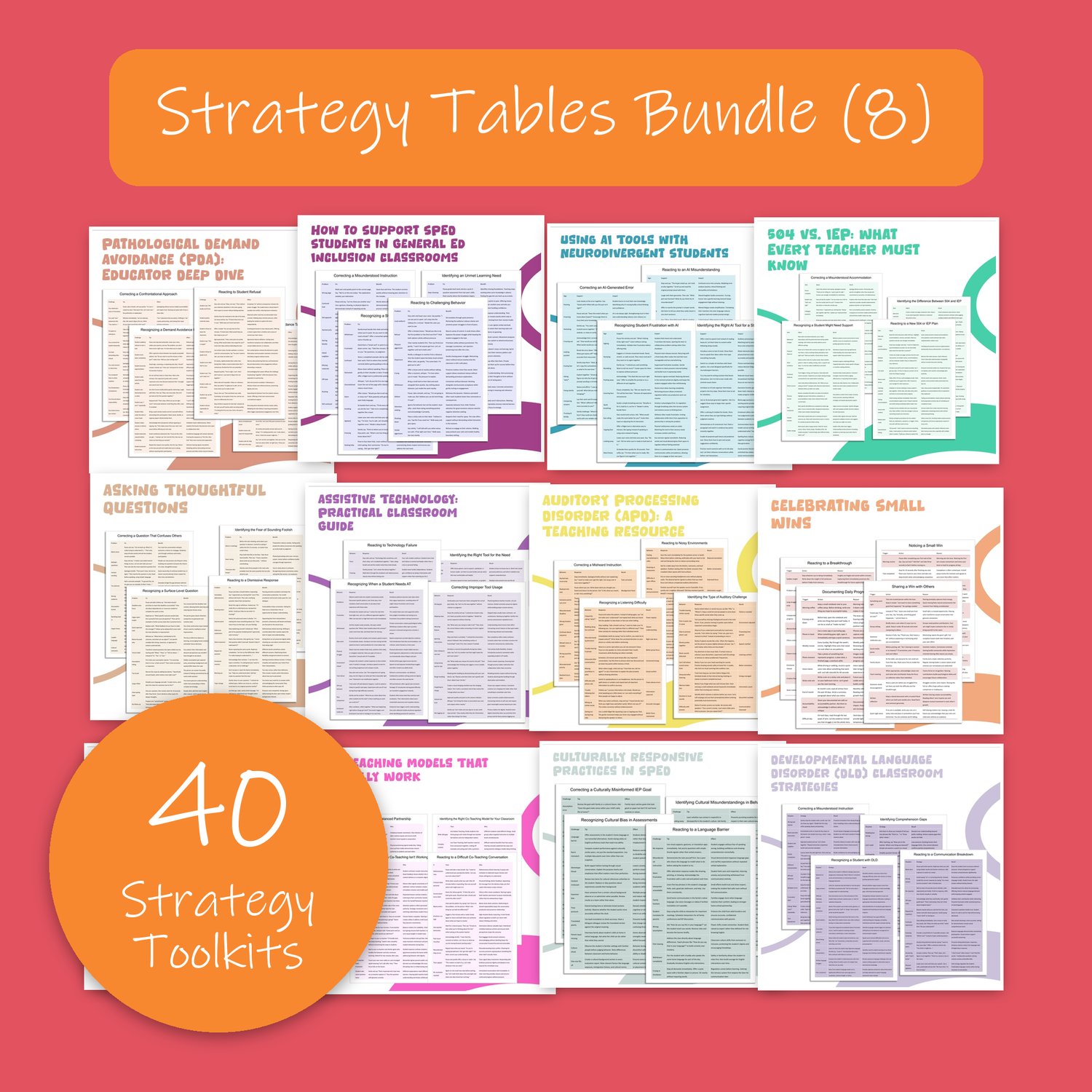 Strategy Tables Bundle (8)