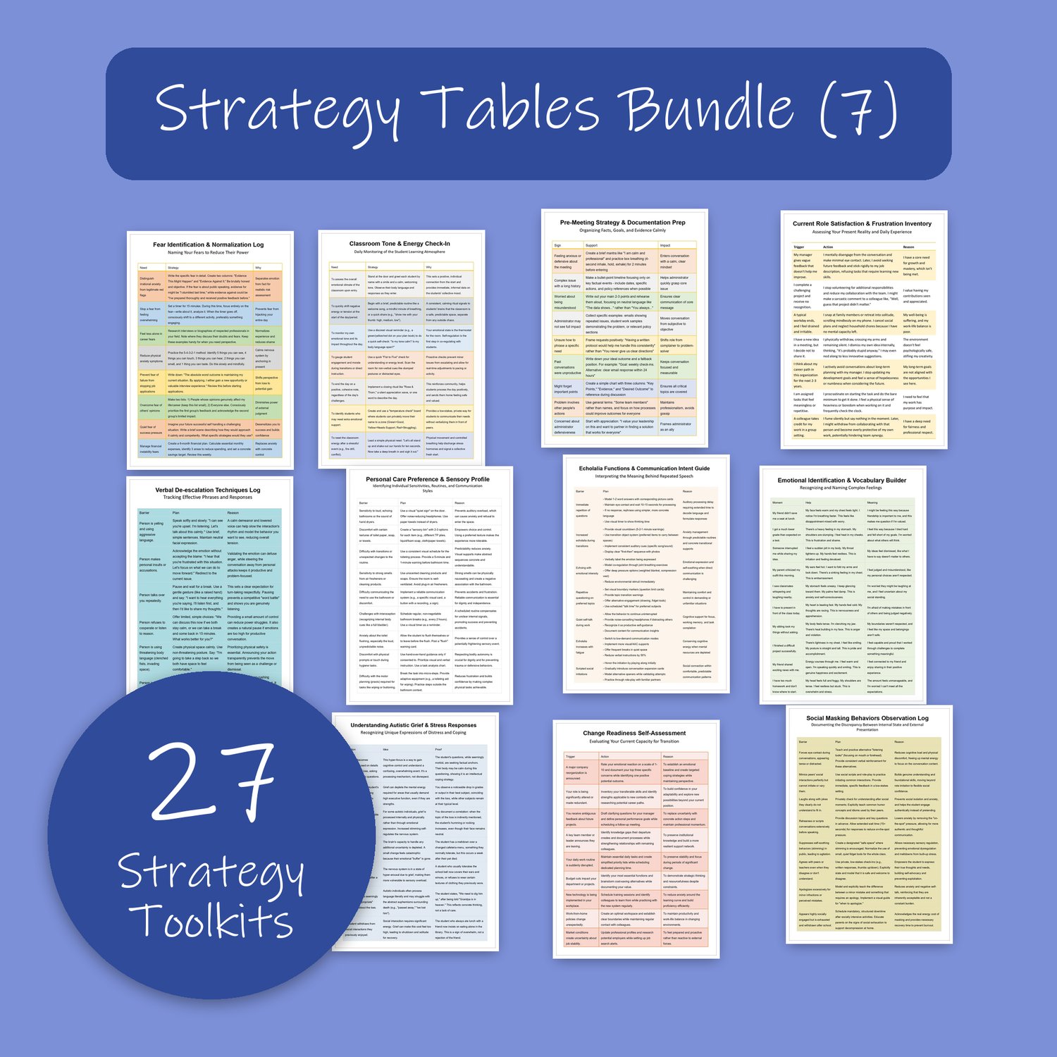 Strategy Tables Bundle (7)