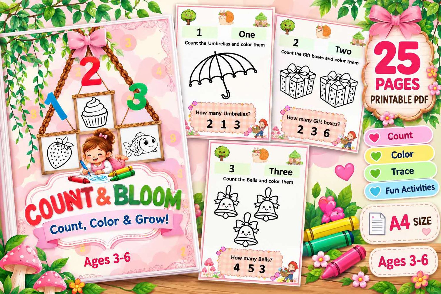 numbers 1-20 counting coloring book