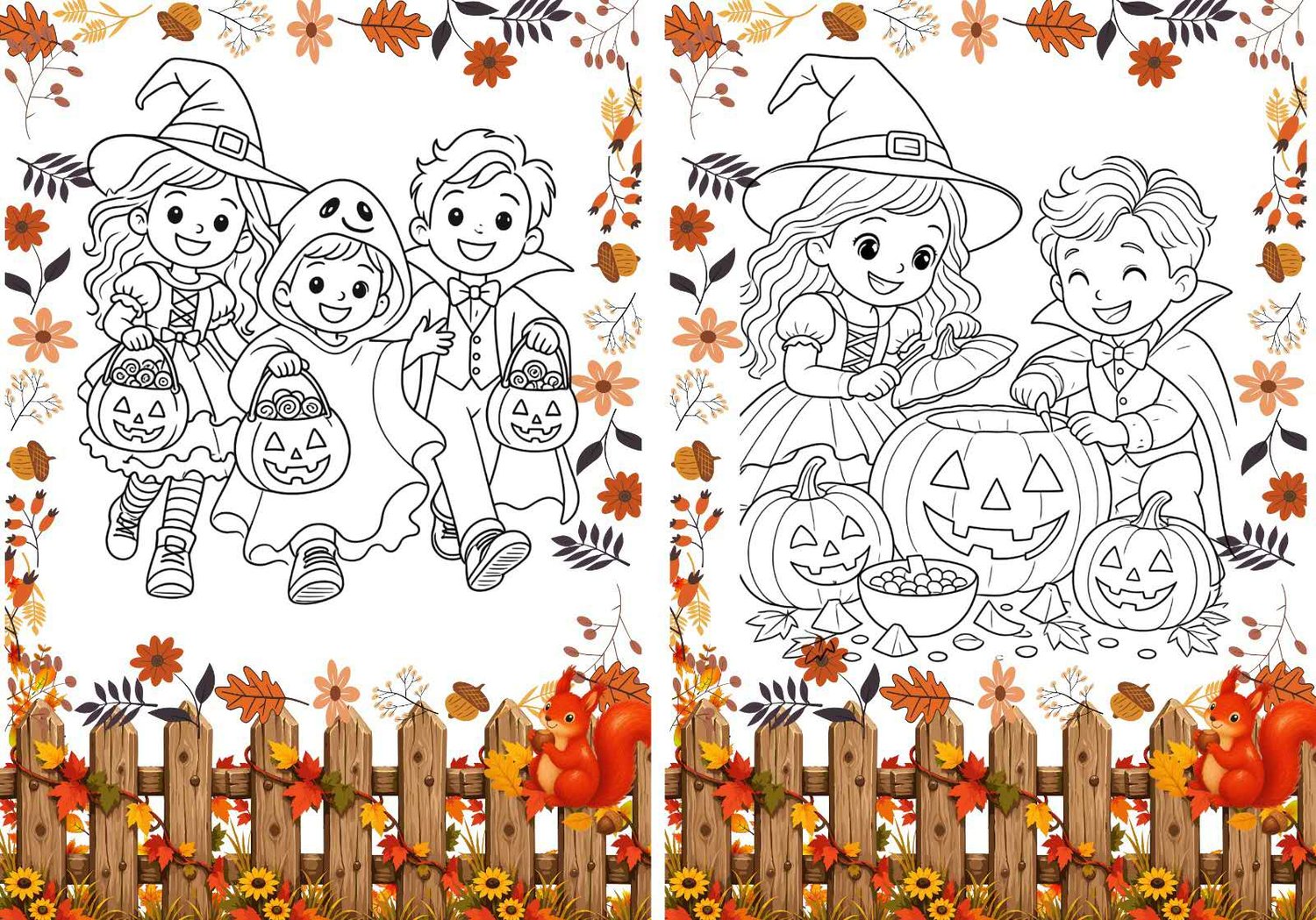 Halloween Colors printable coloring activity PDF for kids, preschool and kindergarten Halloween activity