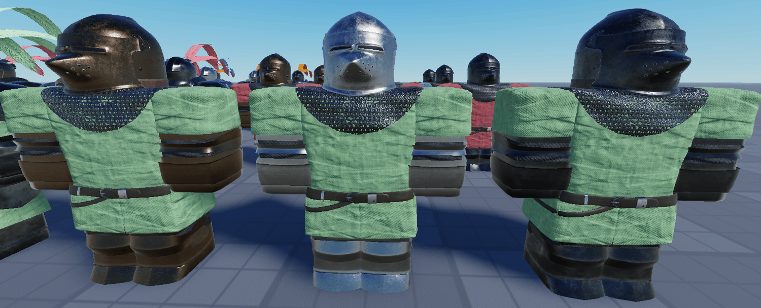 Colorful knight armor collection