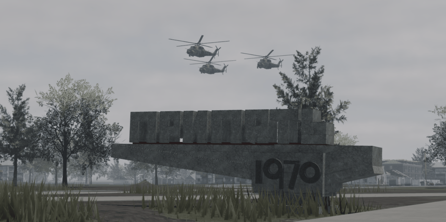 Overgrown Soviet residential district