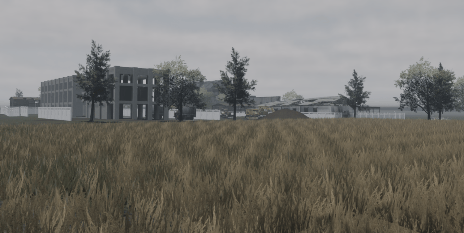 Damaged abandoned houses