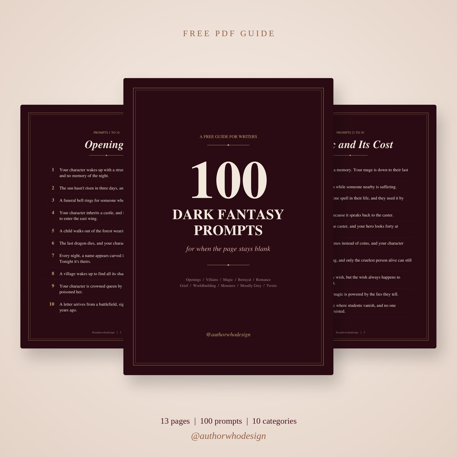 100 Dark Fantasy Writing Prompts | Free PDF for Writers