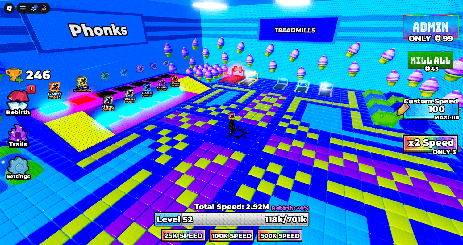 Roblox speed game admin panel