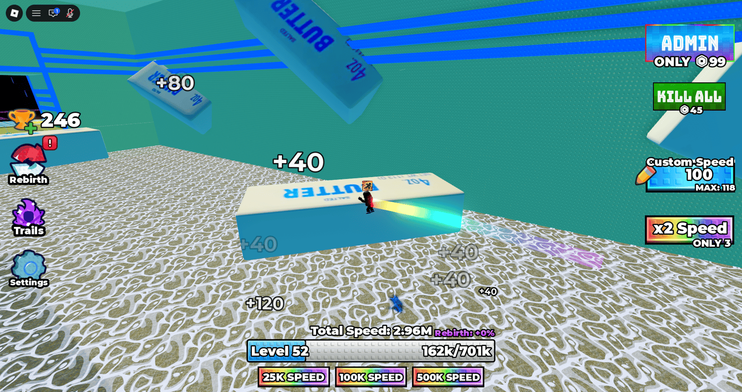 Colorful player trail system
