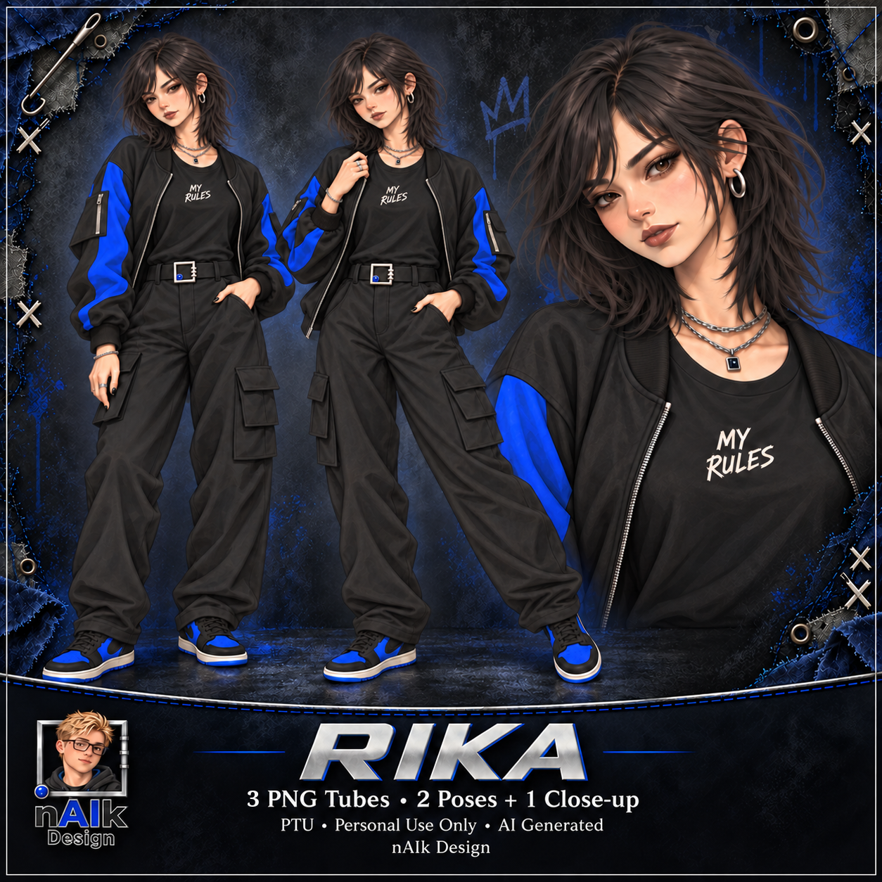 Rika by nAIk Design – preview of three PNG tubes