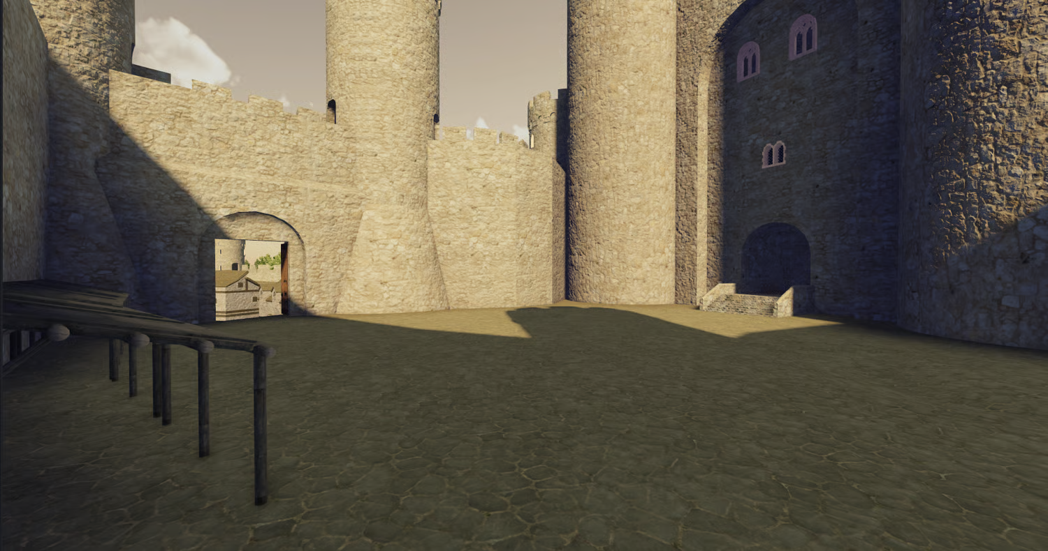 Medieval village with stone houses