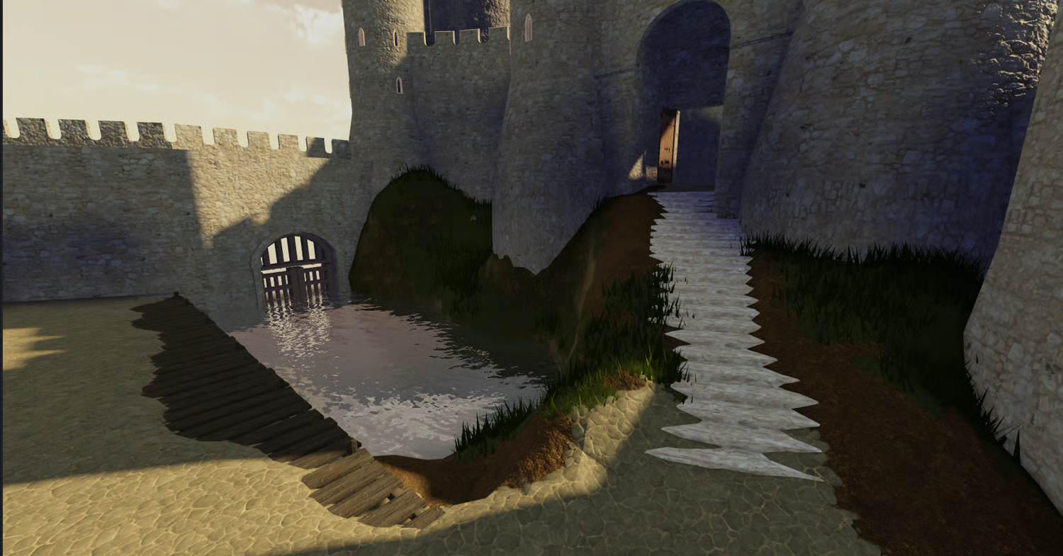 Large stone castle towers